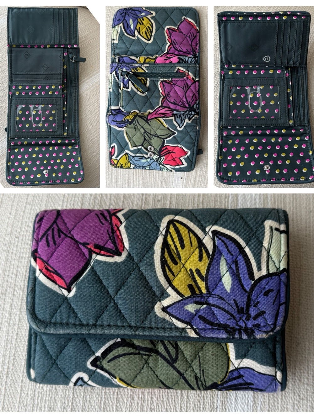 Vera Bradley RFID Small Wallet | Scribble Flora Floral Print | RFID